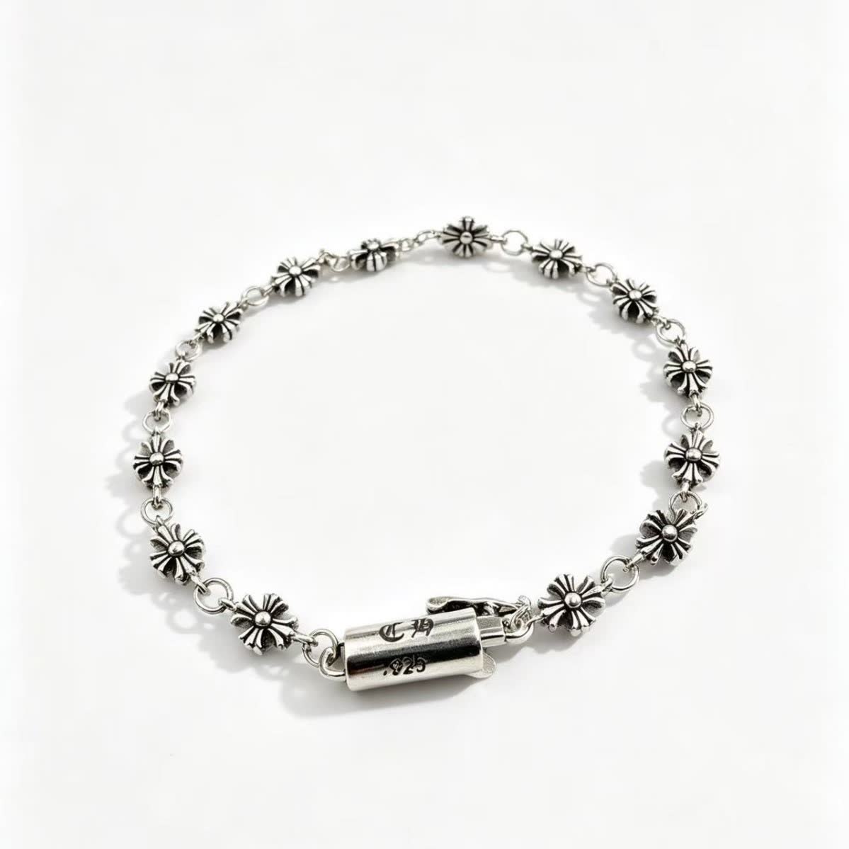 Chrome Hearts Sterling Silver Flower Bracelet